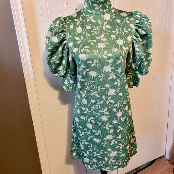 Zara Mock Neck Balloon Sleeve Mini dress - Picture 2 of 6